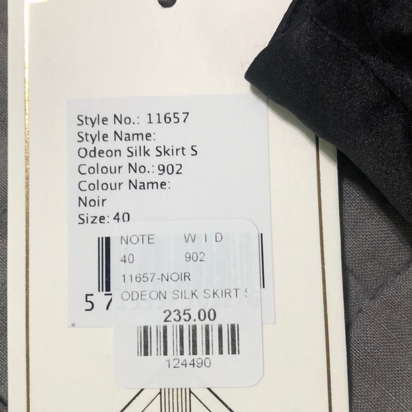 NWT black notes Odeon silk midi skirt 40 42 - Picture 9 of 11